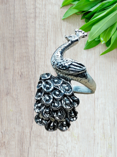 Sterling silver 2025 peacock ring